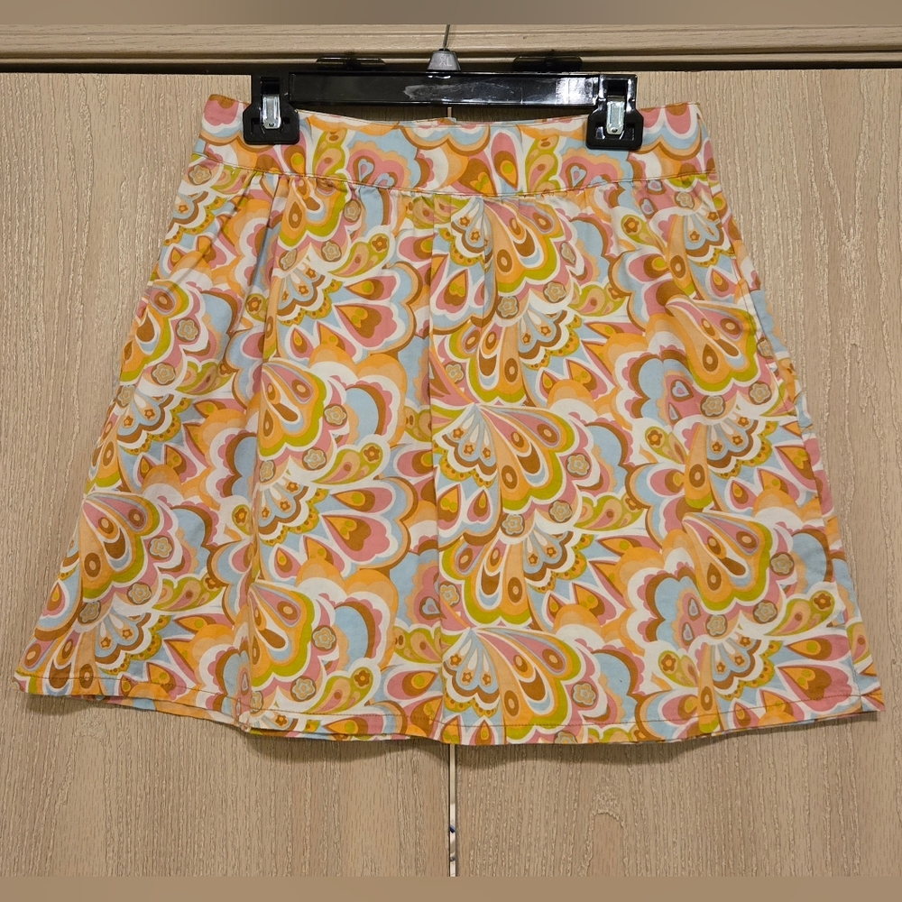 Tulle Retro Floral Cotton A-Line Mini Skirt